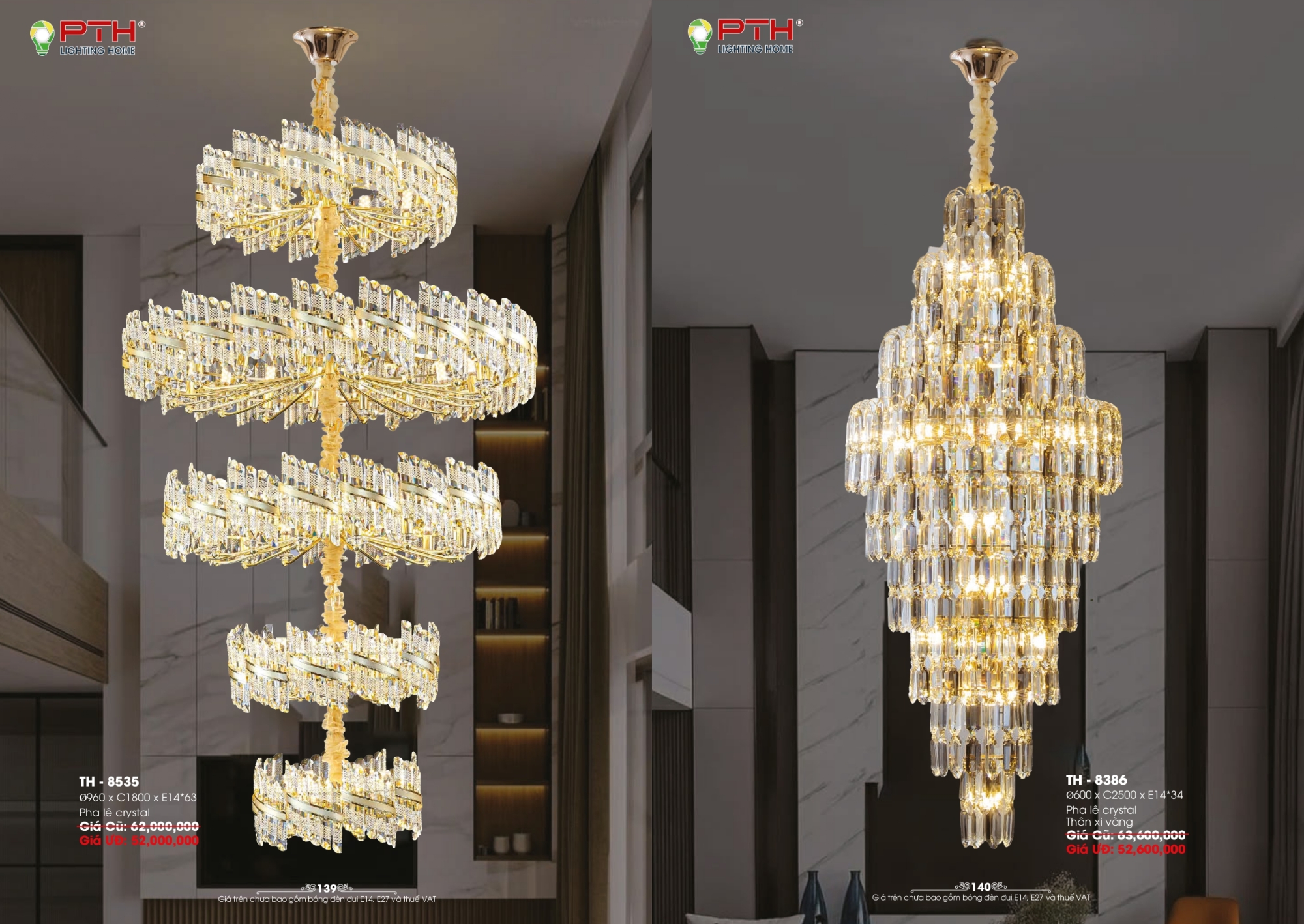 Bảng giá đèn trang trí PTH Lighting Home 2026